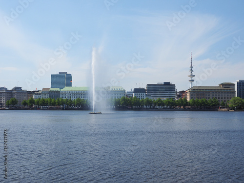 Alsterfontaene (Alster Fountain) at Binnenalster (Inner Alster lake) in Hamburg photo