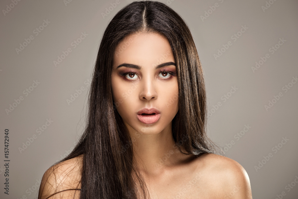 Beauty portrait of african glamour girl. Beauty portrait of african glamour girl.