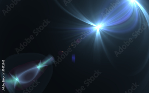 Abstract lens flare lights and black background