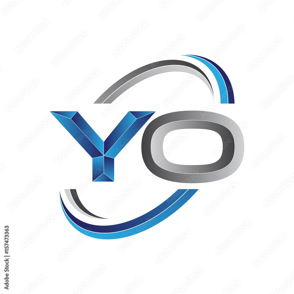Simple initial letter logo modern swoosh YO Simple initial letter logo modern swoosh YO