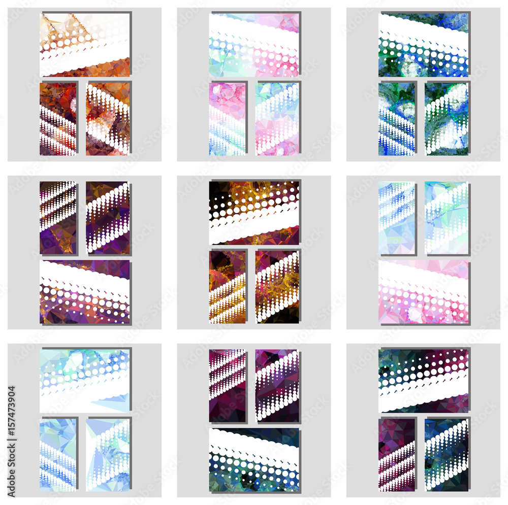 Set of abstract backgrounds for brochure, flyer, report , business cards