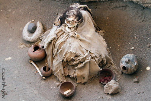 Mummies in Chauchilla, Nazca, Peru © GerardoDaniel