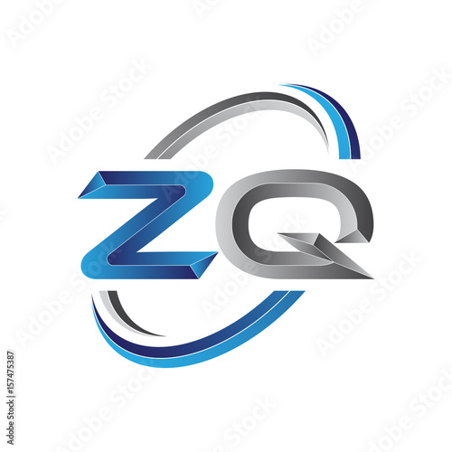 Free Download Simple initial letter logo modern swoosh ZQ - GFXLoad