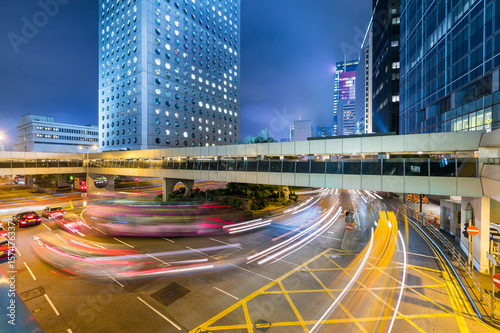 Hong Kong city traffic at night