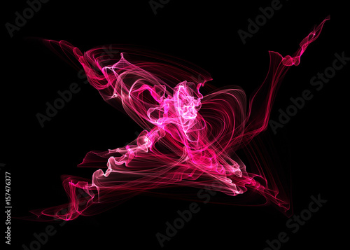 Dark abstract background with a glowing abstract waves