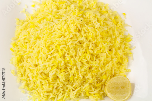 Yellow rice with lime