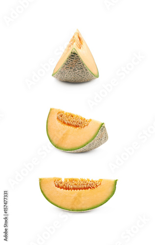 Single slice of a melon photo