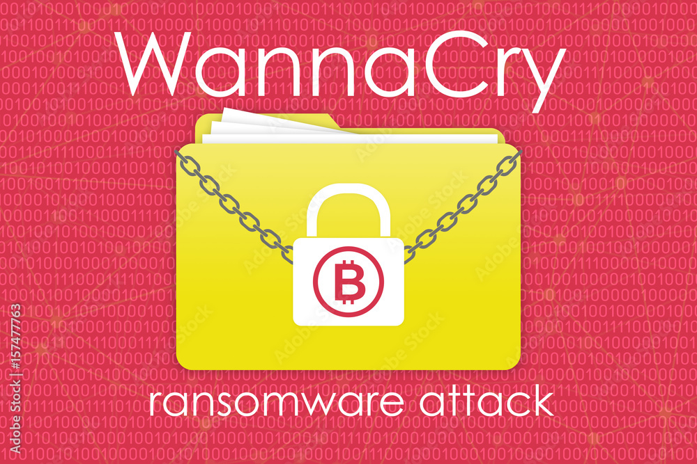 Naklejka premium WannaCry ransomware attack