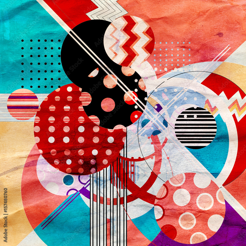 Obraz premium Abstract watercolor geometric background
