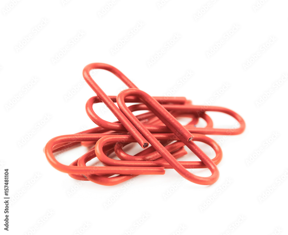 Pile of office clips isolated Pile of office clips isolated