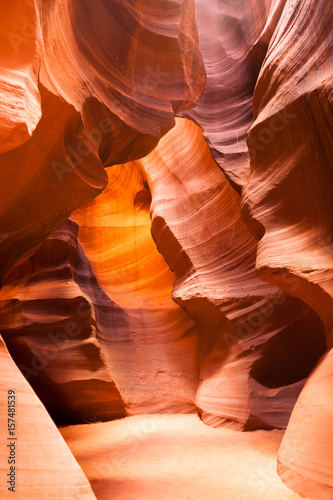 Sunlight Beams Through Crevasse Sandstone Rock Antelope Slot Canyon