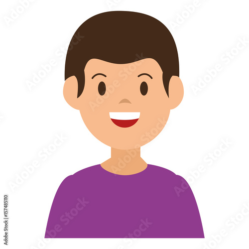 young man avatar character vector illustration design