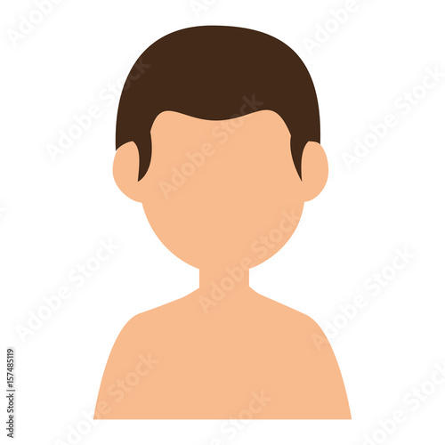 young man shirtless avatar character vector illustration design