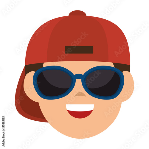 young man avatar character vector illustration design
