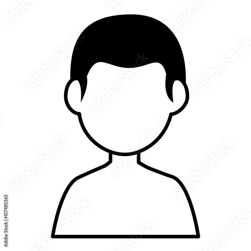 young man shirtless avatar character vector illustration design