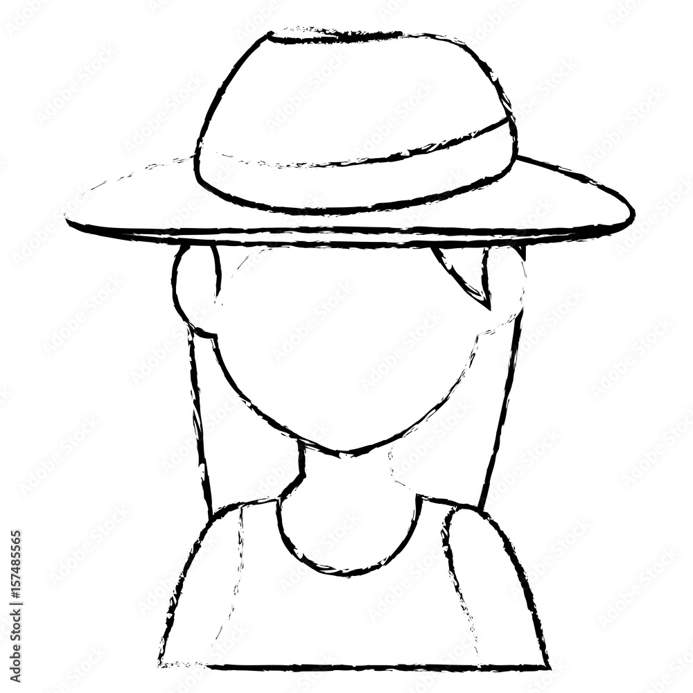 beautiful and young woman with tourist hat character vector illustration design beautiful and young woman with tourist hat character vector illustration design