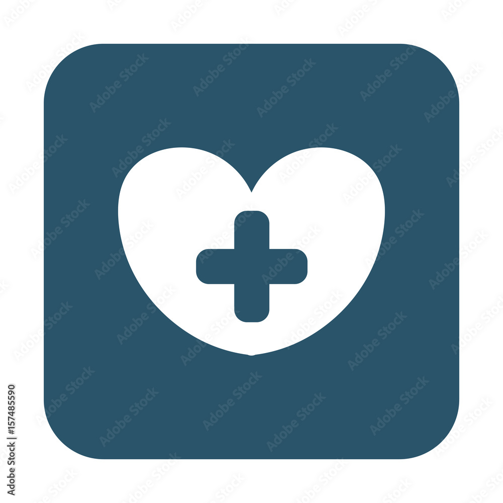 button of heart with a cross icon, vector illustration button of heart with a cross icon, vector illustration