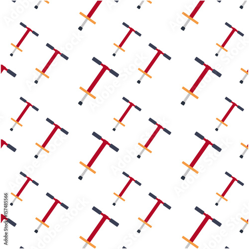line pogo stick pattern over white background, vector illustration photo