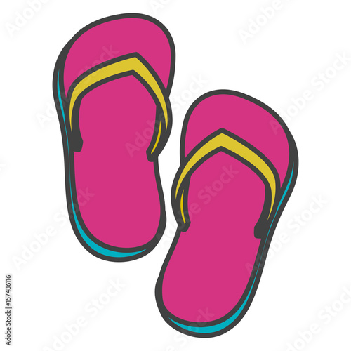 flip flops isolated icon vector illustration design