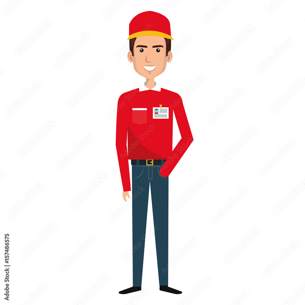 courier worker avatar character vector illustration design courier worker avatar character vector illustration design