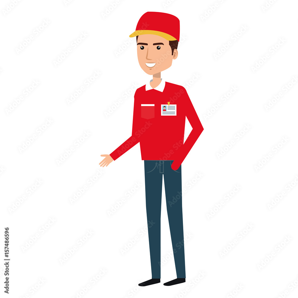 courier worker avatar character vector illustration design