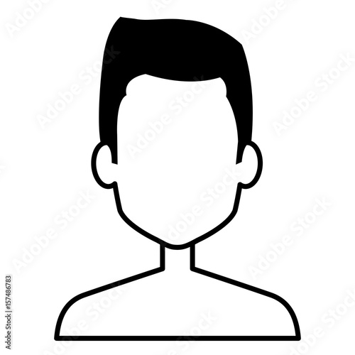 young man shirtless avatar character vector illustration design