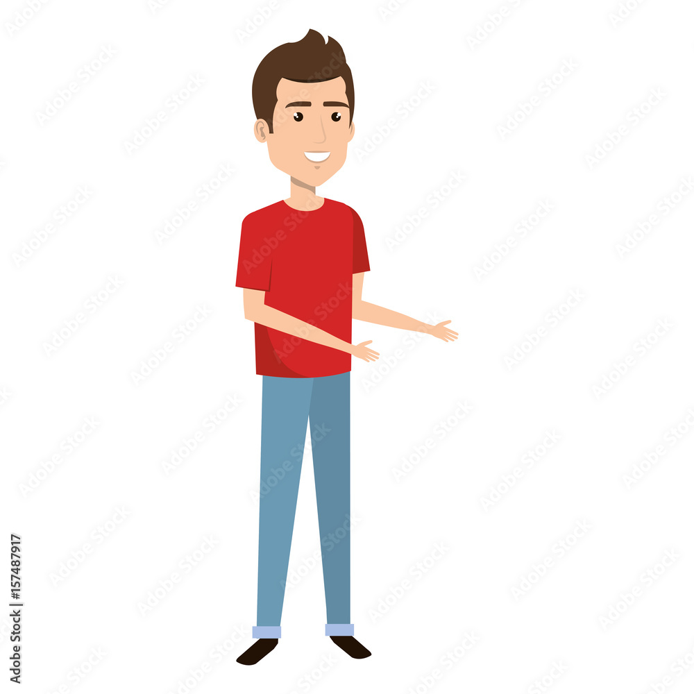 young man avatar character vector illustration design