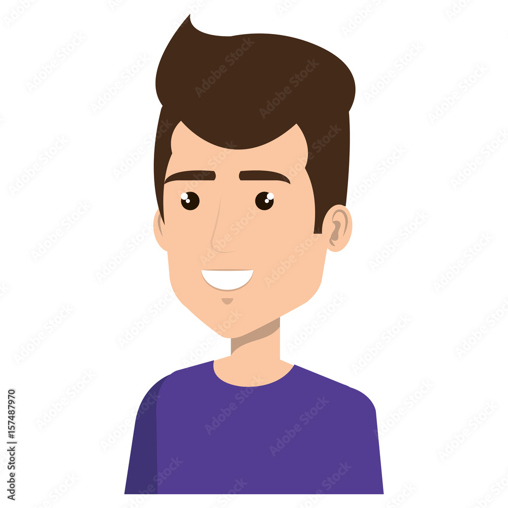 young man avatar character vector illustration design