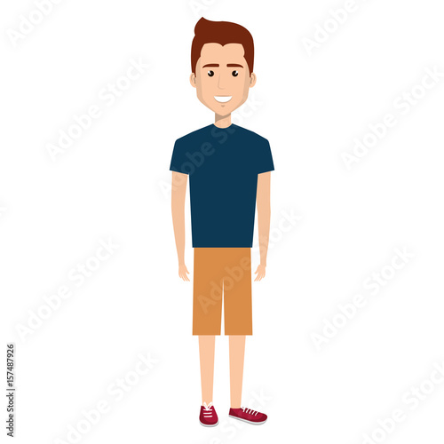 young man avatar character vector illustration design