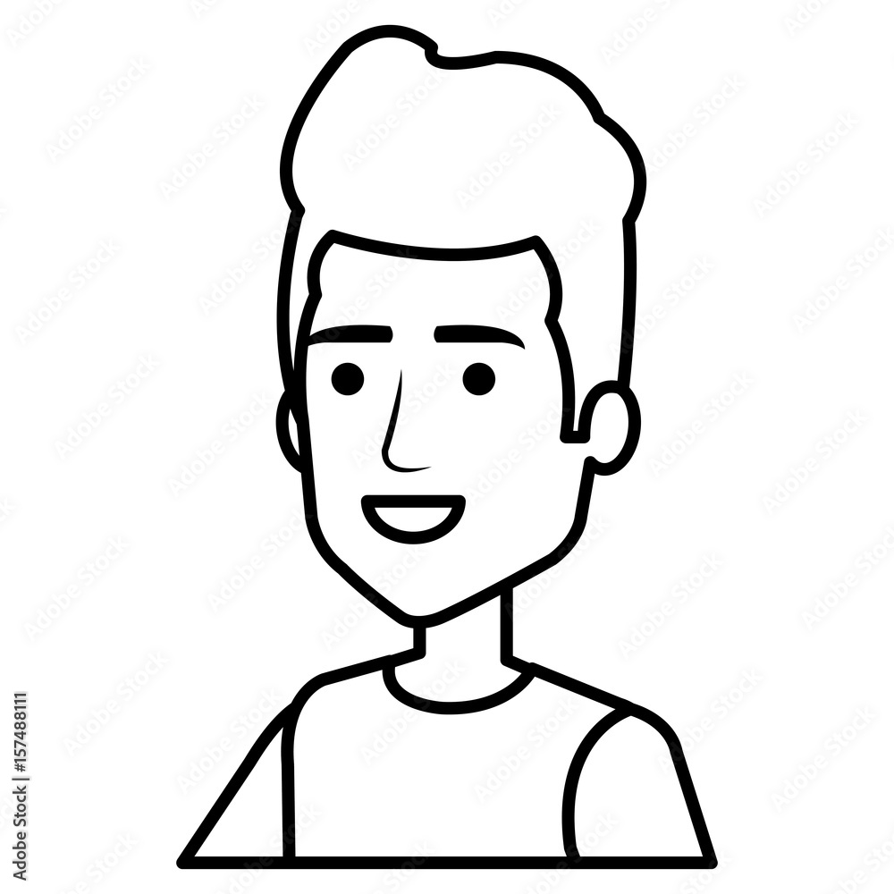 young man avatar character vector illustration design