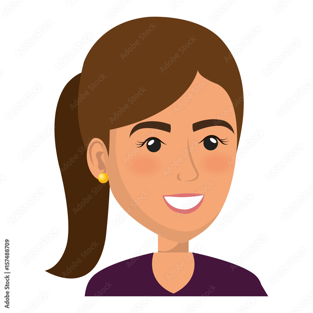 beautiful and young woman character vector illustration design
