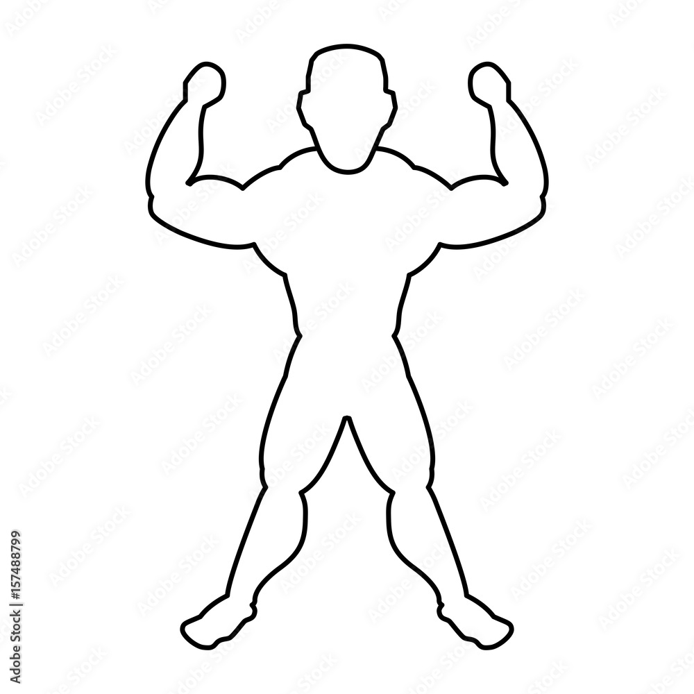 Bodybuilding man silhouette icon vector illustration graphic design
