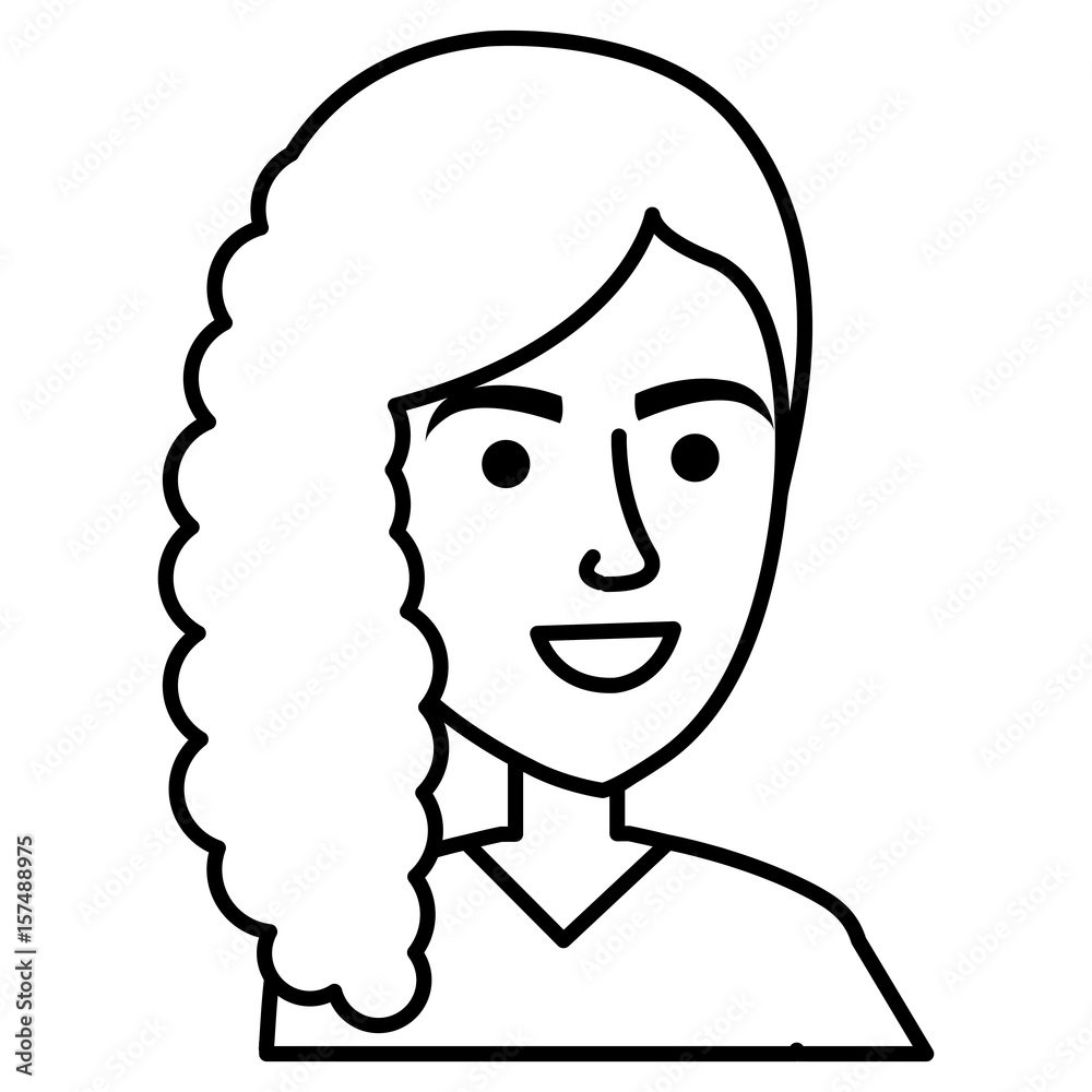 beautiful and young woman character vector illustration design