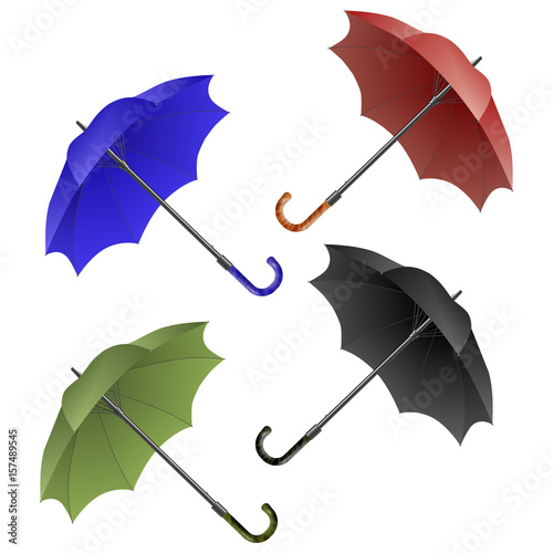 Umbrella set, realistic style