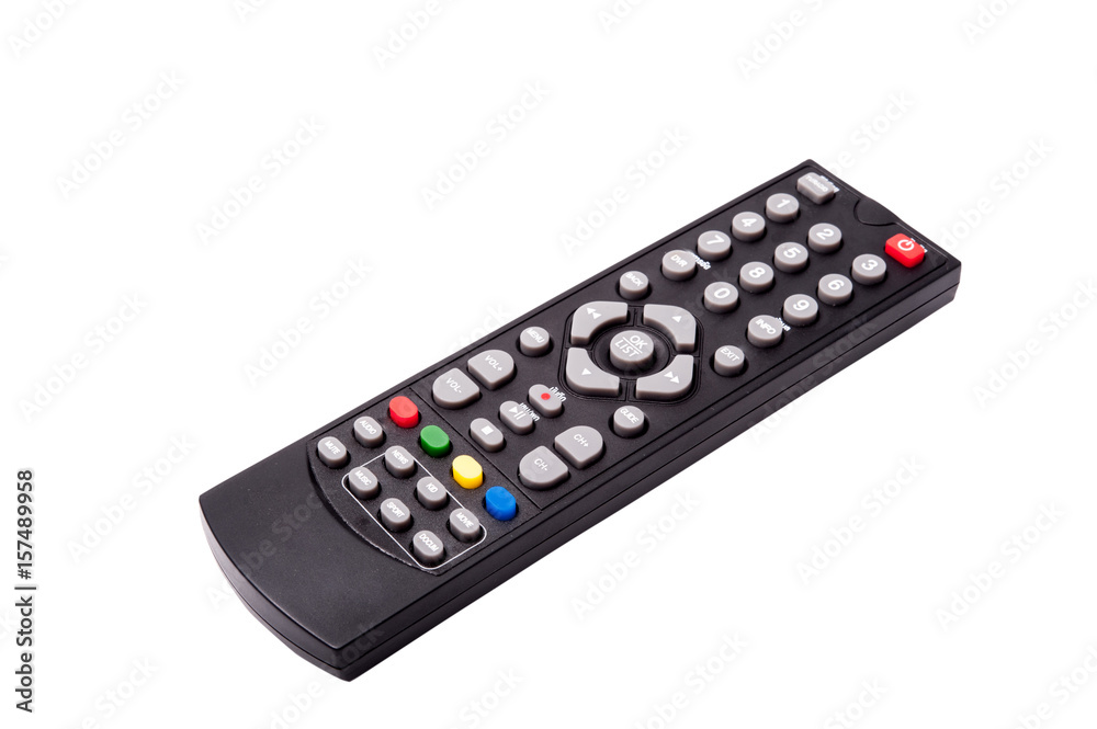 TV remote control isolated on white background. with clipping path TV remote control isolated on white background. with clipping path