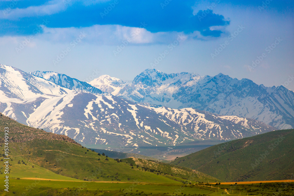 Beautiful landscape of nature in the Tien Shan mountains
