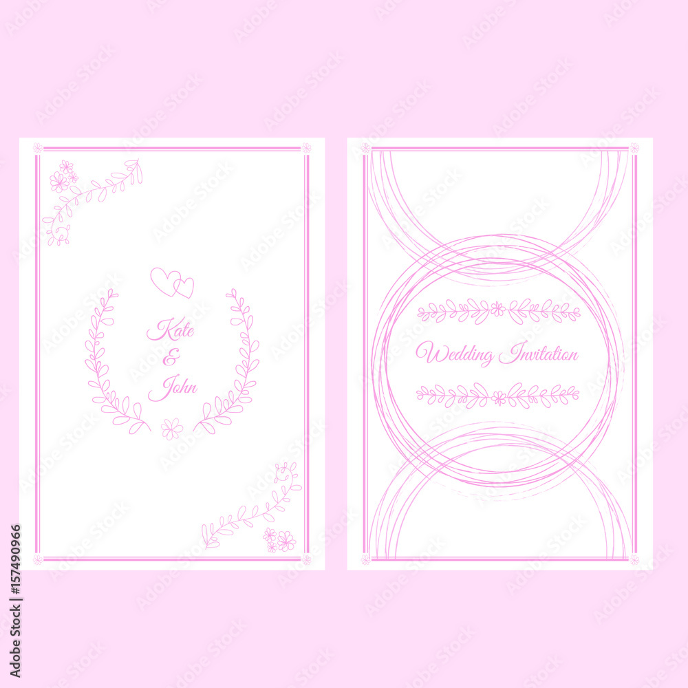 Pink wedding invitation card background eps 10 vector