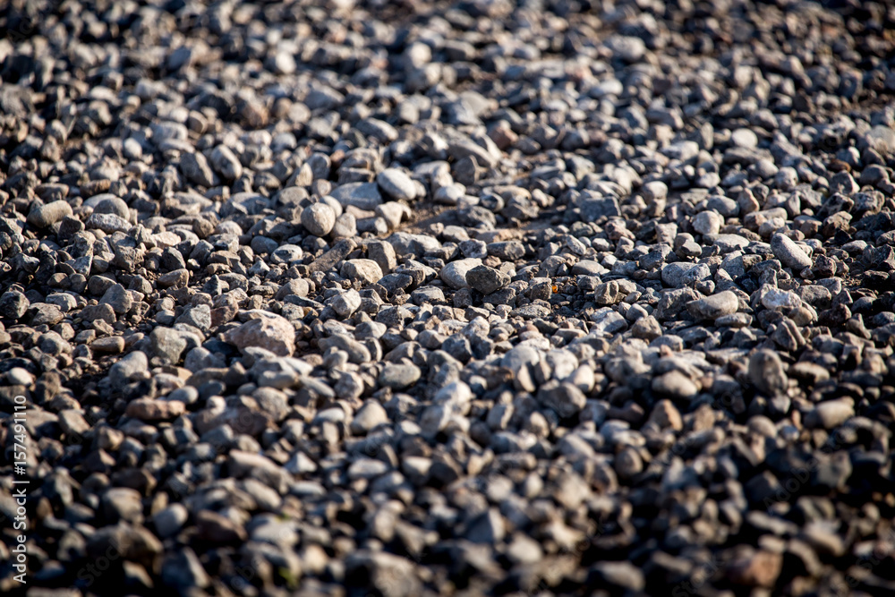 Crushed stone on the road as a background Crushed stone on the road as a background