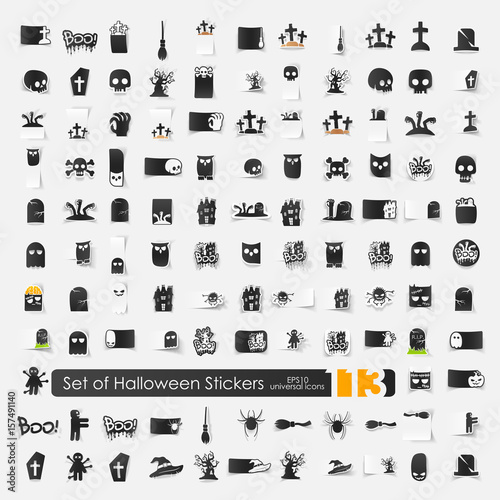 Set of halloween stickers