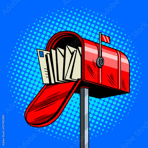 Letter box comic book style vector illustration