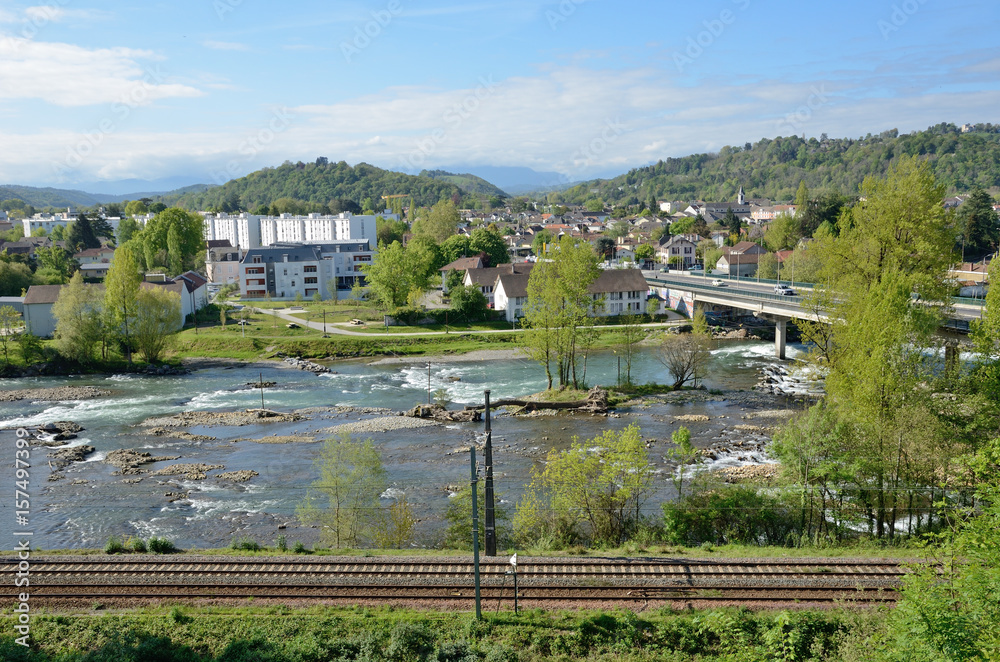Spring view of the French city Pau