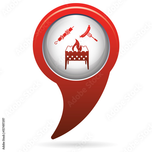 Brazier, kebab and sausage icon