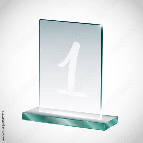 Realistic Blank Vector Glass Trophy Award