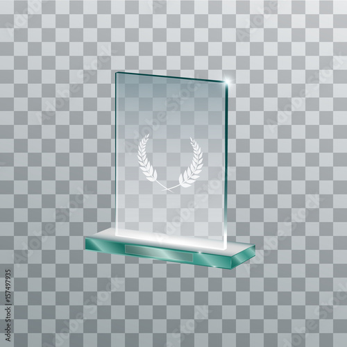 Realistic Blank Vector Glass Trophy Award