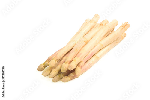 Organics White asparagus isolated on whit background