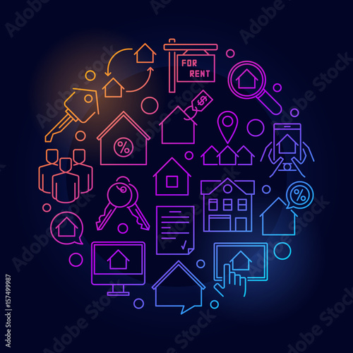 Houses and flats for rent illustration