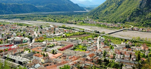 town in the valley and a bridge