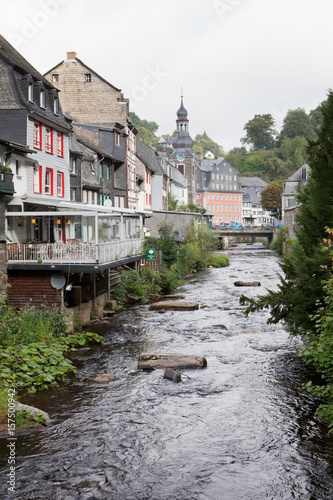 City of Monschau. Eifel Germany. River. Watrfall. River Rur. photo