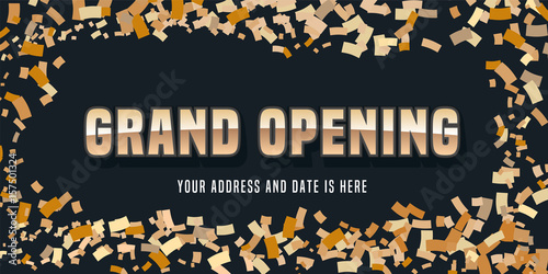 Grand opening vector banner