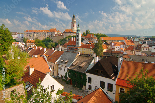 View of medieval city Cesky Krumlov with the castle, Czech republic, Europe